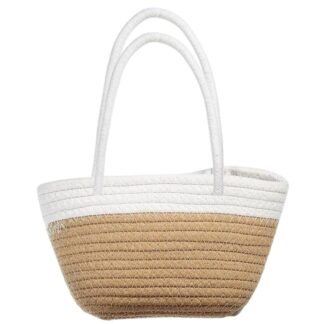 Bolso cesto tejido con asas 42x24cm
