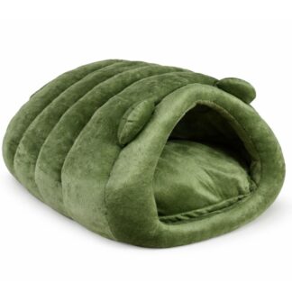 Cama con forma de oruga para mascotas. Verde