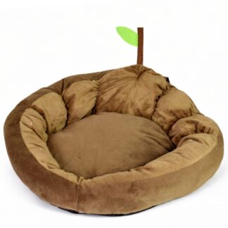 Cama redonda para mascotas. Marrón
