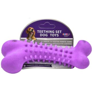 Hueso de goma juguete para mascotas 19x8cm. Violeta