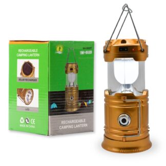 Linterna farol led 19x19.2x9.3cm. Dorado