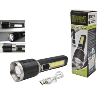 Linterna multifunción recargable con zoom 18.5x5cm