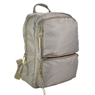 Mochila con bolsillos delanteros 34x25x14cm. Gris caqui