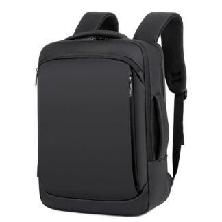 Mochila de viaje negra 42x30x14cm.