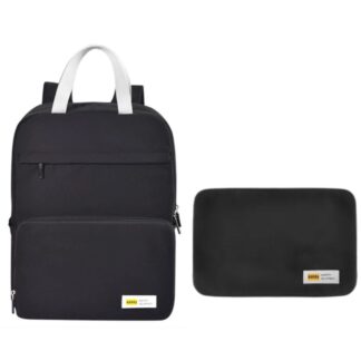 Mochila plegable de tela 39x29x15cm. Negro