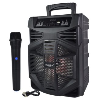 Parlante Bluetooth karaoke con micrófono y luces 1200mAh.