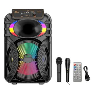 Parlante Bluetooth RGB con micrófonos y control 20000W