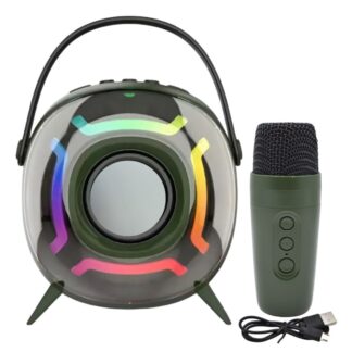 Parlante Bluetooth karaoke con micrófono y luces
