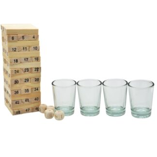 Juego de previa maderas apilables con shots 15x15cm