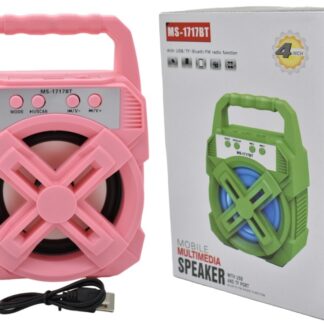 Parlante Bluetooth Rosado Portátil MS-1717BT | 8W, FM, USB, Micro SD, AUX