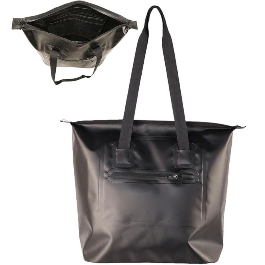 Bolso impermeable de playa 50x40cm. Negro - Imagen 4