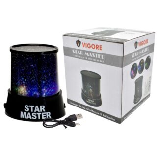 Lámpara veladora led proyectora 10.5x11.5cm. Negra