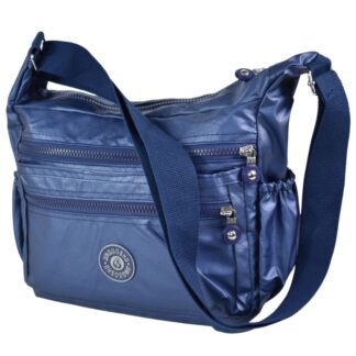 Cartera al hombro 30x23x9cm. Azul