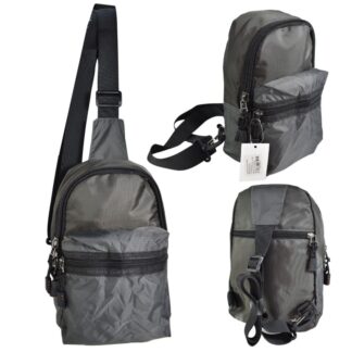 Bolso morral gris 28x18x8cm