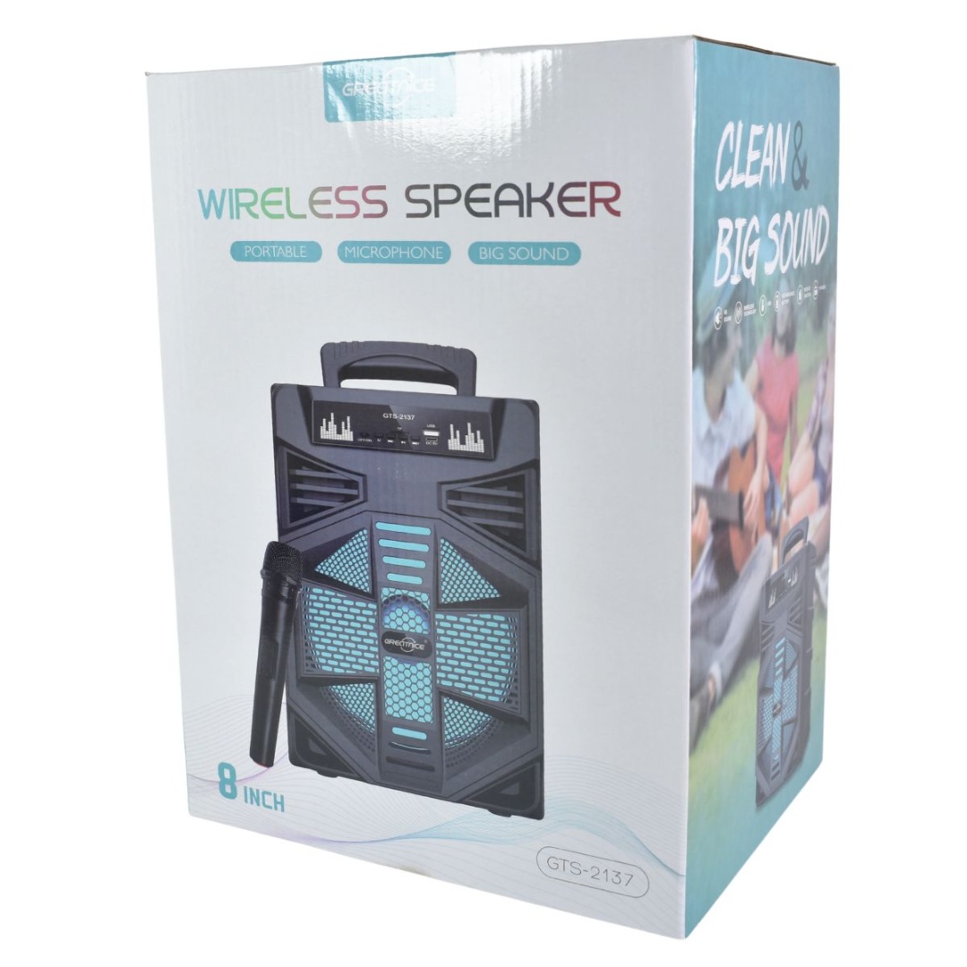 Parlante Bluetooth karaoke con micrófono y luces 1200mAh. - Imagen 2