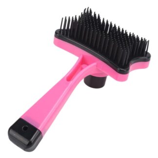 Cepillo con removedor de pelos para mascota 14x7cm. Rosado