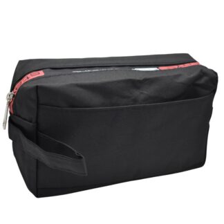Bolso neceser negro con bolsillos 20x12x8cm.