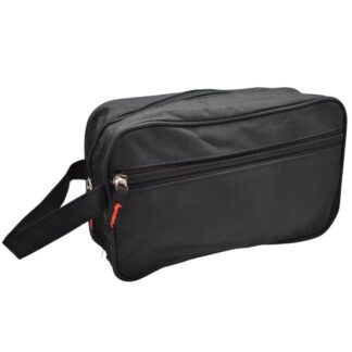 Bolso neceser negro con bolsillo 26x14x8cm.