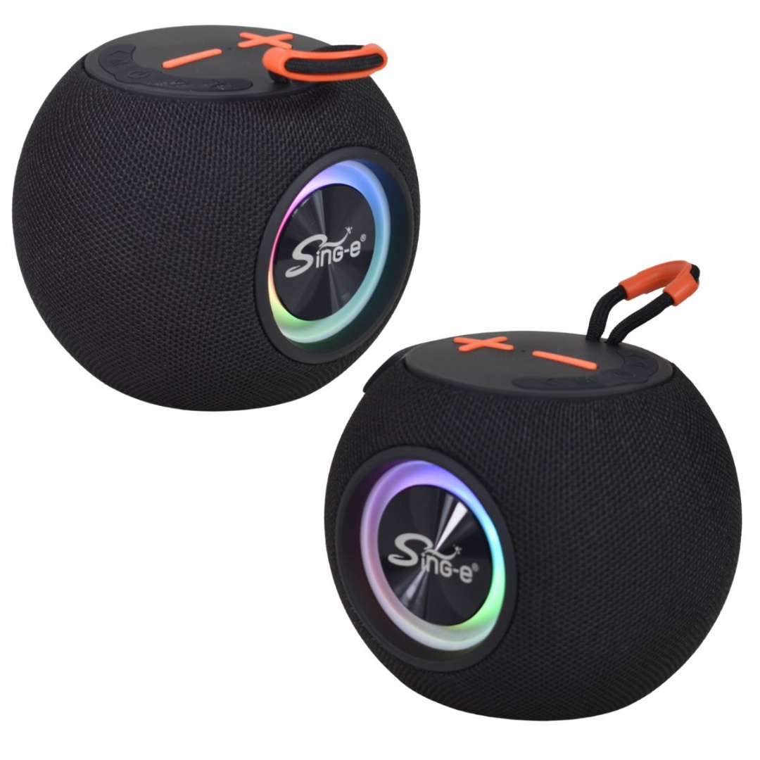 Parlante Bluetooth portátil con luces 1200mAh.