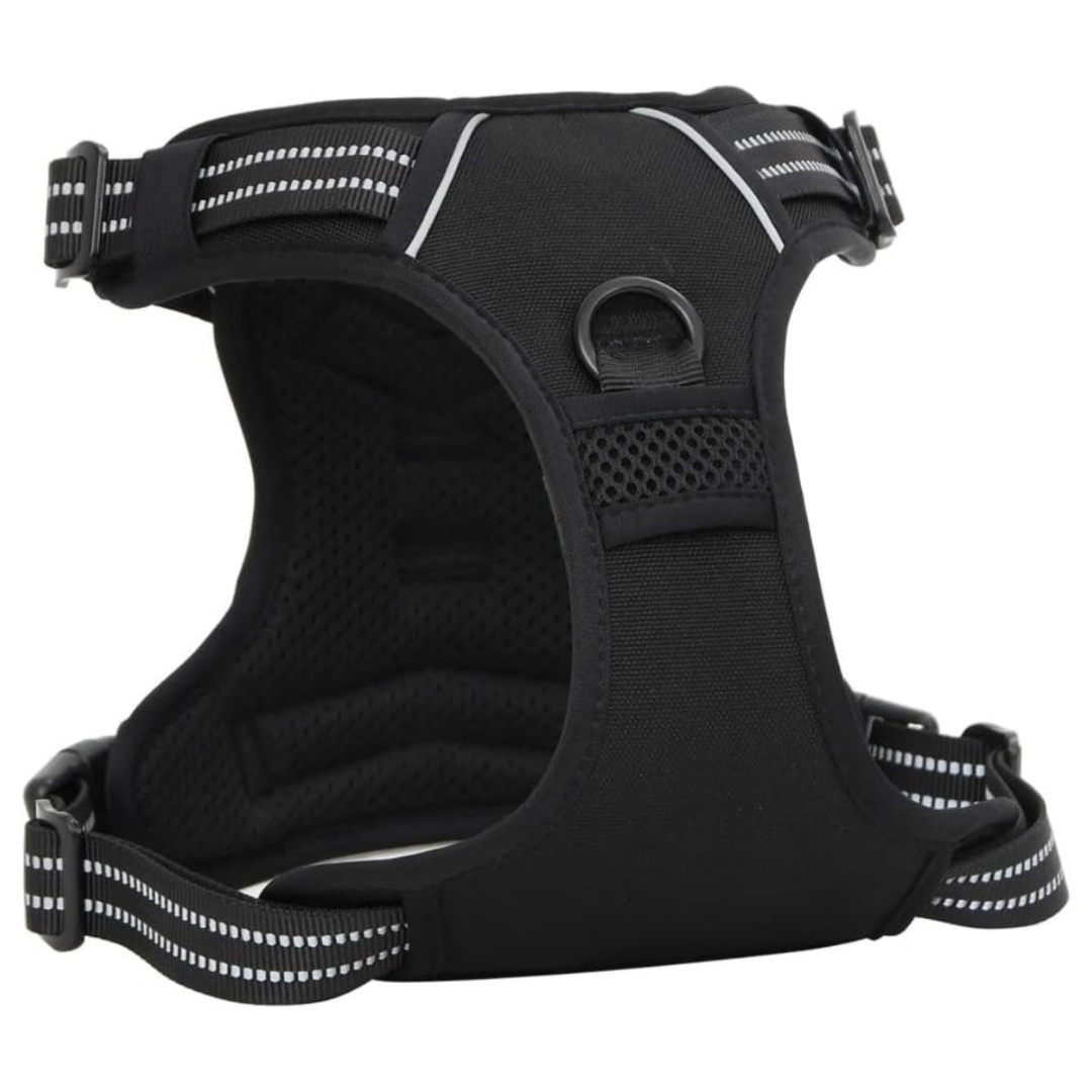 Arnés ajustable para mascotas Talle S negro